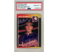 John Smoltz Signed Atlanta Braves 1989 Donruss Gem Mint 10 Encapsulated Card