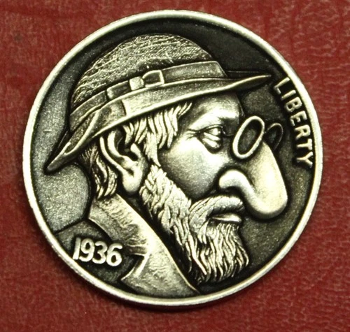 HOBO Buffalo Nickel Huge Nose Man Real US Nickel
