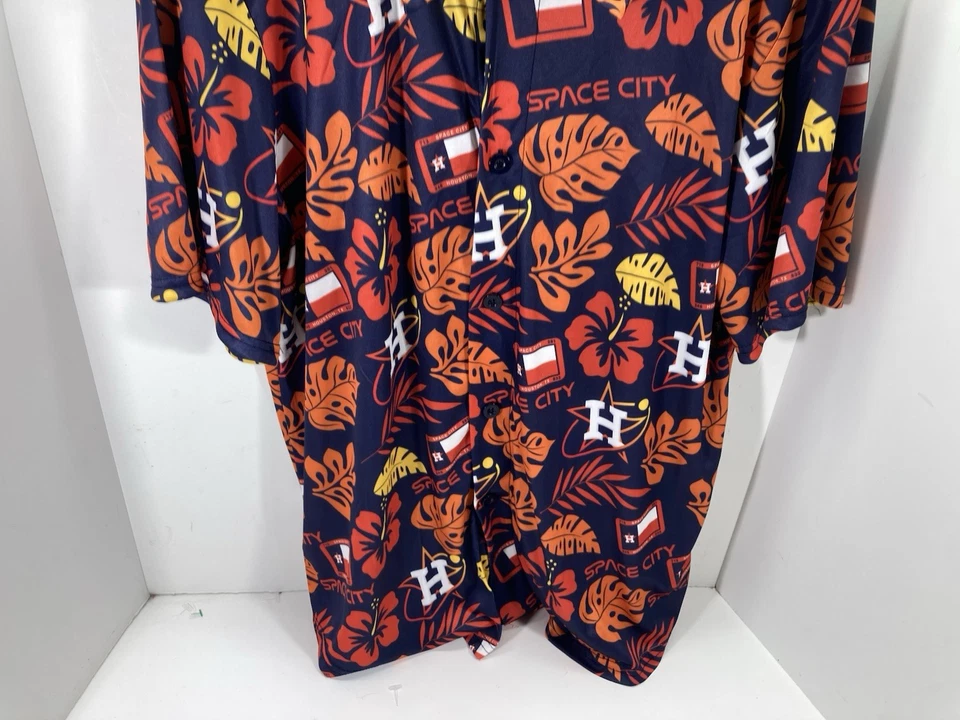 Houston Astros SGA Hawaiian Cabana Shirt Men Size XL Floral Button Polyester MLB - Image 3 of 4