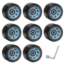8 Pack 58mm x 32mm 95A Quad Roller Skate Wheels with Bearings, Blue