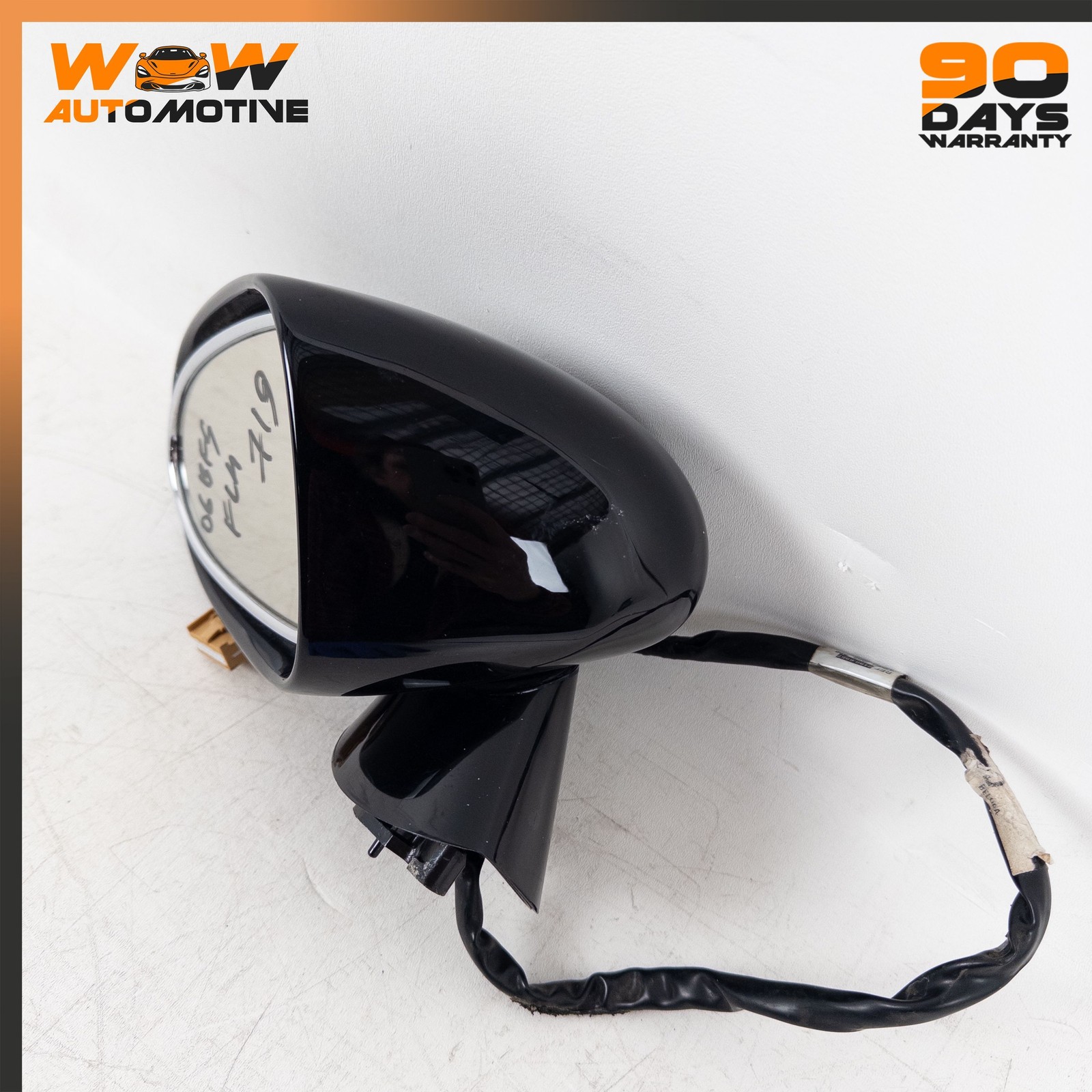 06-13 BENTLEY CONTINENTAL FLYING SPUR FRONT LEFT REAR VIEW DOOR MIRROR BLACK OEM