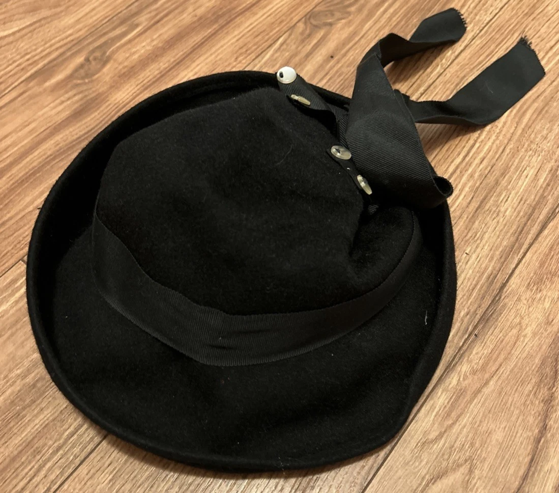 Black Tailored 100% Wool Vintage Hats for Women for sale | eBay display picture 1
