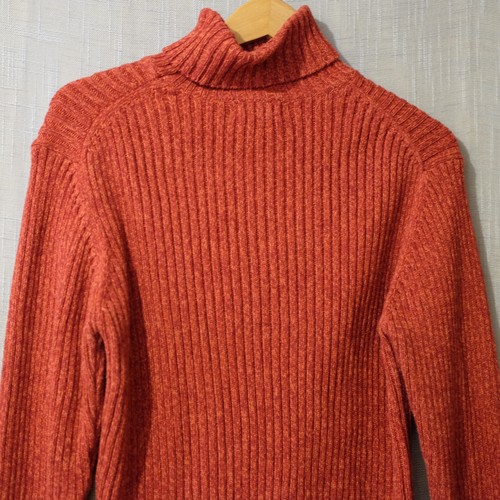 Maglione maglia a costine collo tartaruga Eddie Bauer rosso/arancione donna XL #H87-41 usato in ottime condizioni - Foto 6 di 9