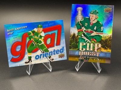 KIRILL KAPRIZOV 2 Card Hockey Lot UD Goal Oriented + Cup Quest Minnesota Wild