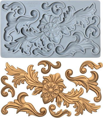 Redesign Home Decor Moulds，Style C，Baroque Curlicues Scroll Lace，Sculpted