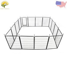 Dog Playpen 12/16/24/32 Panel Fence Indoor/Outdoor Metal Pet Puppy Exercise Pen
