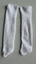 Vintage Doll White Knit Stockings 10" Tall/ Thigh 2.5"