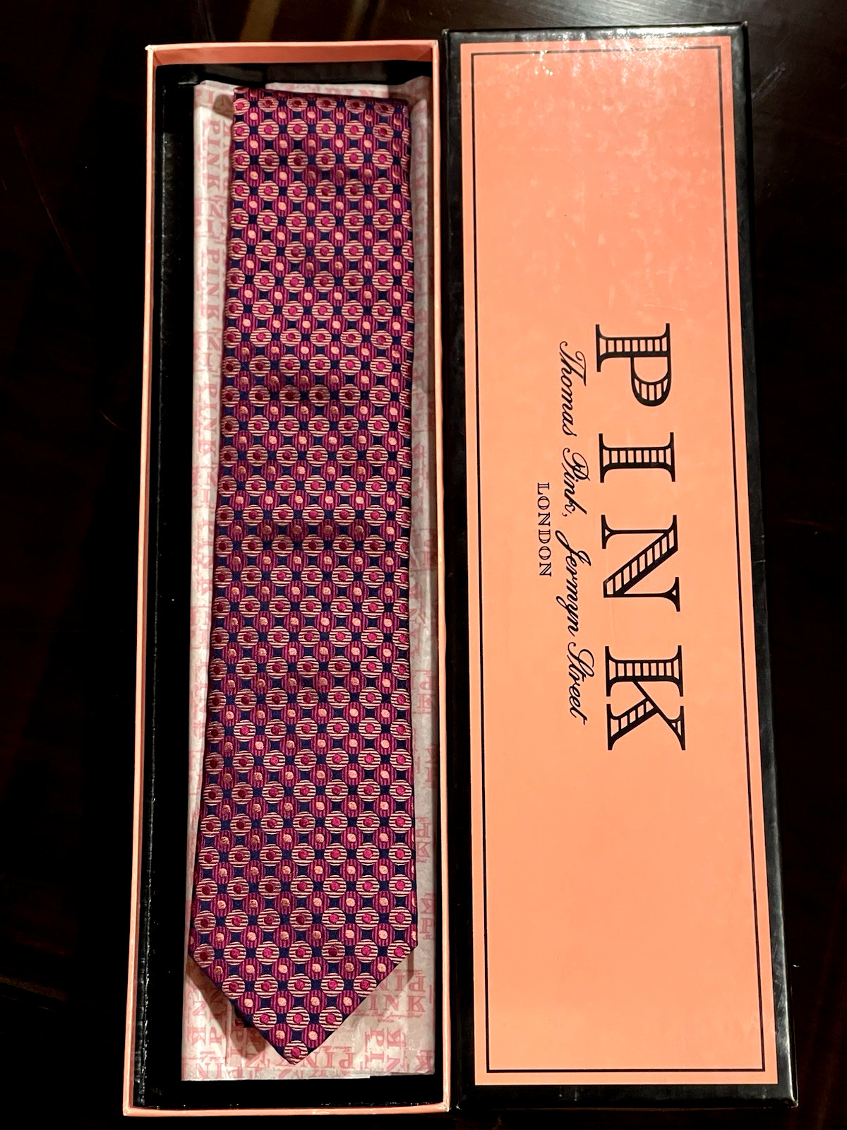 Old Stock THOMAS PINK Tie Embroidered Silk NWT image 8