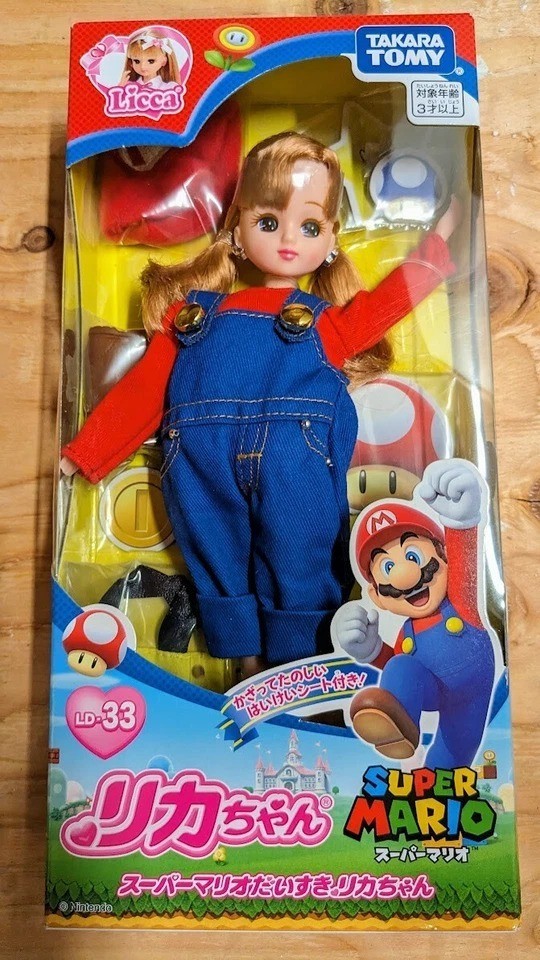 Takara Tomy Super Mario Licca Chan Fashion Girls Dolls Toy Gift  9" LD-33 Japan