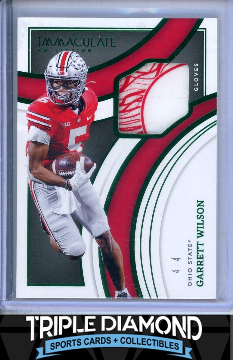Garrett Wilson Panini Immaculate Collection Collegiate Immaculate Gloves Memorabilia #IGGWI Emerald