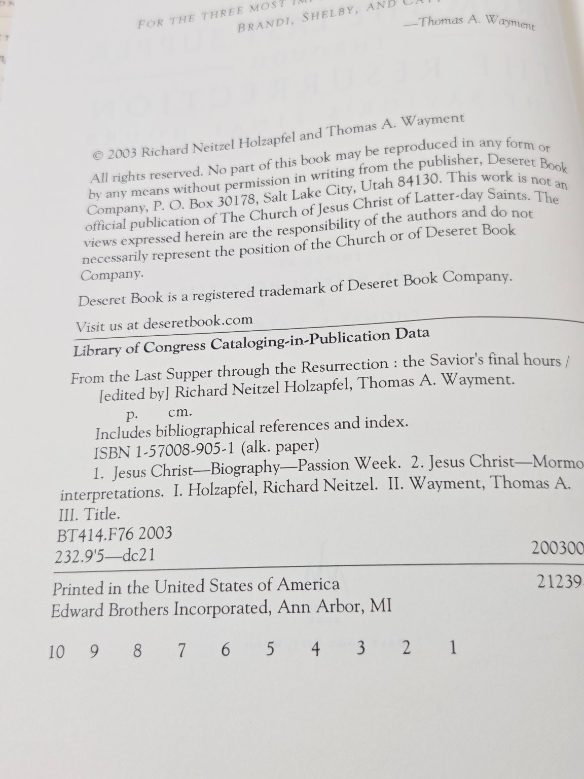 From the Last Supper Through the Resurrection Holzapfel Wayment 2003