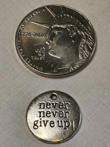 Lady Liberty America 250 Anniversary 2026 Half Dollar & Inspirational Charm. UNC