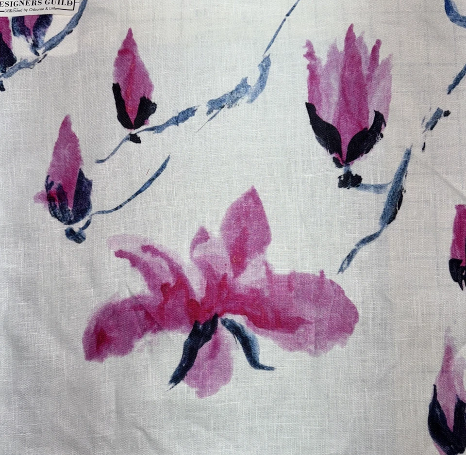 Osborne & Little Kimono Blossom Madame Butterfly Linen Fabric Sample 2Pcs #29 - Image 4 of 4