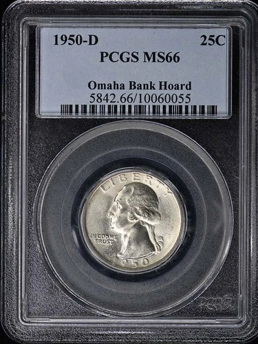 1950-D 25C Washington Quarter PCGS MS66
