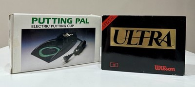 Vintage 12 Wilson Ultra 90 Golf Balls and Putting Pal Electric Putting Cup