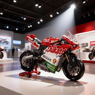 1:8 Ducati Panigale V4 Racing Motorcycle Building Blocks Sport Bike Model Kit