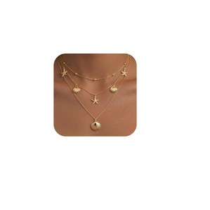 Authentic Layered Necklace, 14K Gold- Plated Silver Delicate Pendant Necklace