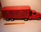 Vintage Original Tonka Toys Livestock Hauler Truck Pressed Steel Toy - Nice