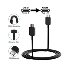 Universal 6FT 2M Cable USB-C to USB C Type-C Fast Charging Data Charger Cord US