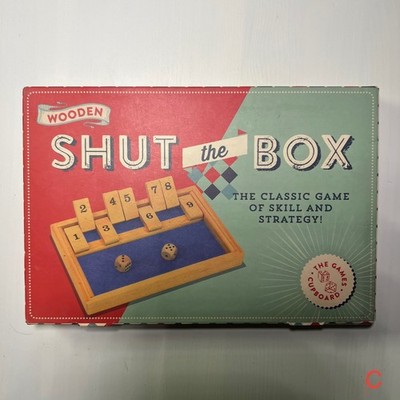 Wooden SHUT The BOX Classic Two-Dice Wood Strategy Game 9  x 6¼ Professor Puzzle