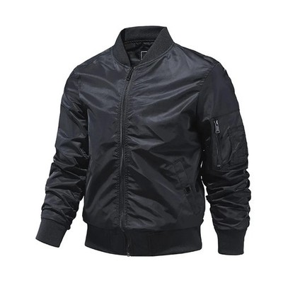Solid Color Bomber Jacket Men Fashion Aviator Baseball Jacket New In Outerwears