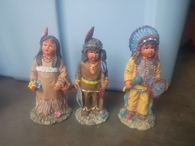 3 K's Collection Resin Native American Figurines