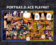 One Piece Card Portgas D Ace Blue Yellow mat Gaming Desk Playmat