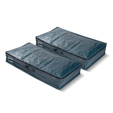 Under Bed Storage Bag - 46L - Pack of 2 - Ocean - Collapsible Storage for Sho...