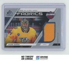 2023-24 SP Game Used Global Series Fabrics Jersey Juuse Saros #GS-3 Nashville