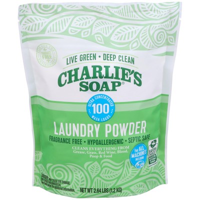 Charlie s Soap Laundry Powder (100 Loads, 1 Pack) Fragrance Free Hypoa