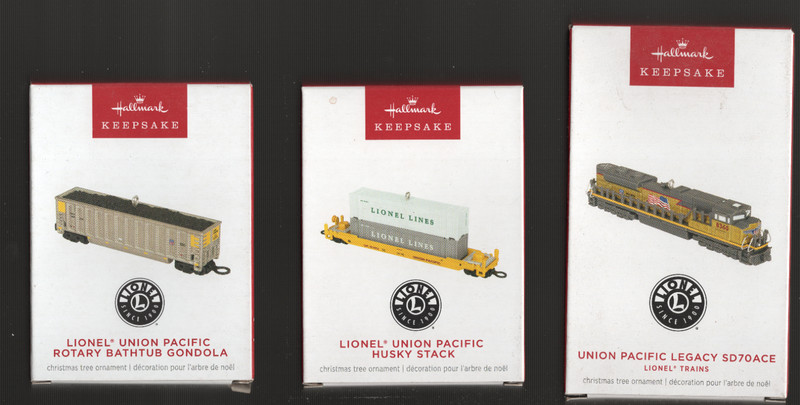 Hallmark 2024 - Lionel train LOT x 3 Ornaments Union Pacific