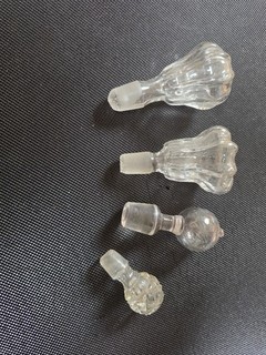 Vintage Hand Blown Hollow Grystal Glass Decanter Stoppers