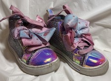 JOJO SIWA Mermaid Sparkle Hi Tops Glitter Glitz Glamour Sneakers Girls 9