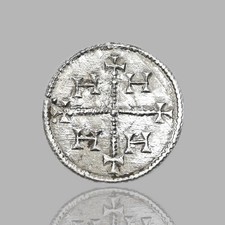 ŚREDNIOWIECZNE WĘGRY. Stephen III, 1162-1172, srebrny denar, rzadki typ