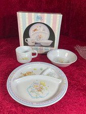 Vintage Precious Moments 1987 Enesco Melamine Toddler Plate Cup  Bowl Set
