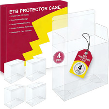ETB Protector Case 4-Pack - Crystal Clear Display Cases for Elite Trainer Box Ca