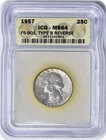 1957 Washington Quarter Type B Rev FS-901 MS64 ICG