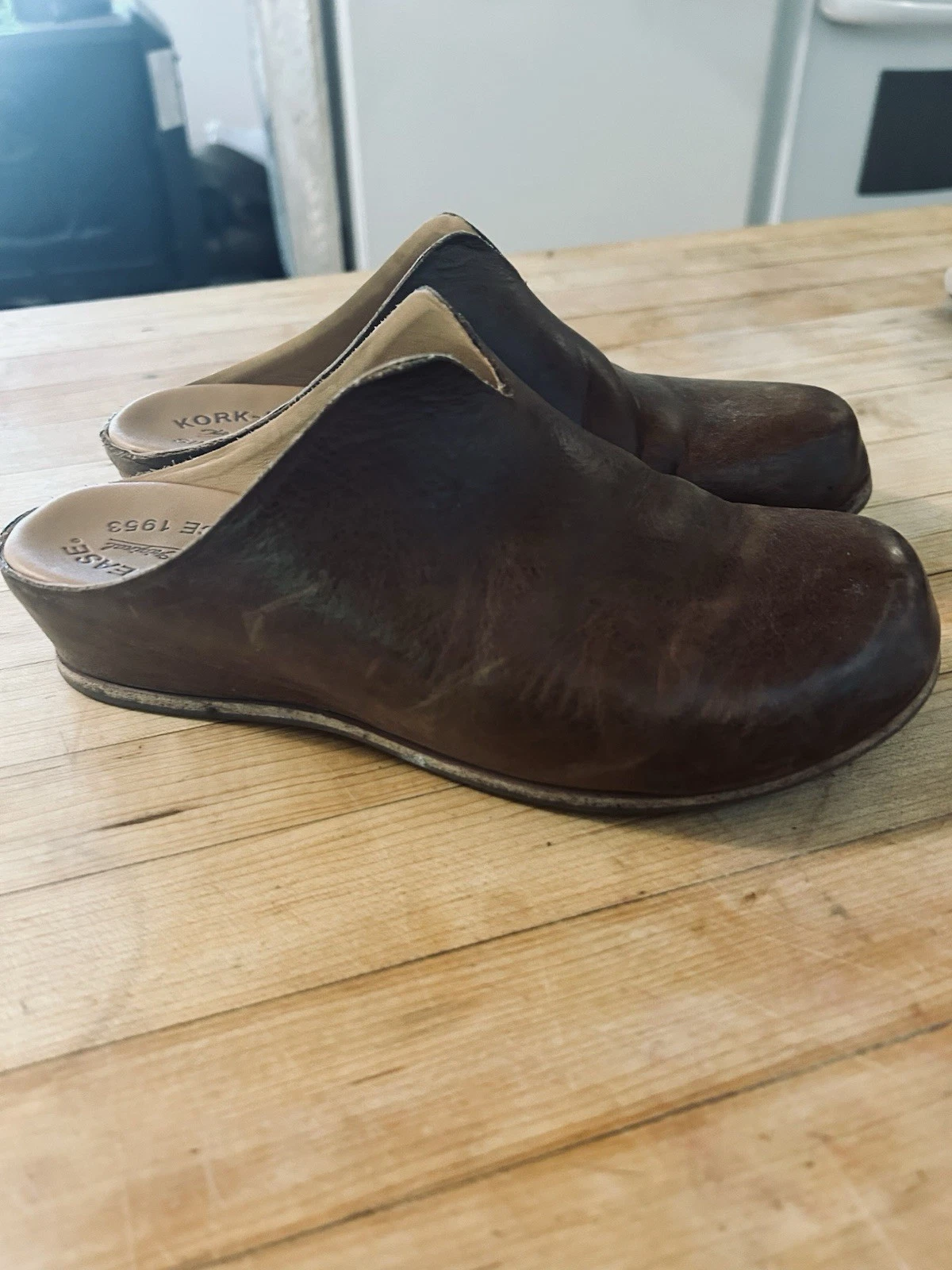 Kork-Ease Para Women’s 7 Natural Leather Slip On Clog Mule Comfort Shoes