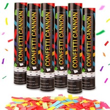 Confetti Cannon set 6 Pack 12 Inch Multicolor Party Poppers New
