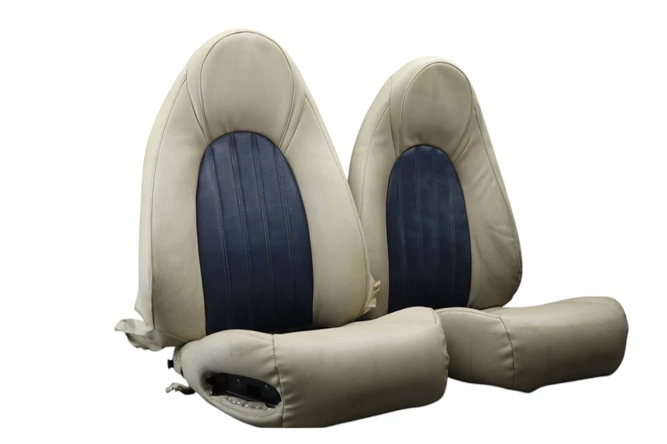 Cubierta de asiento delantera izquierda y derecha Jaguar XK8 XKR X100 97-2000 cojín marfil OEM Foto 4 de 4