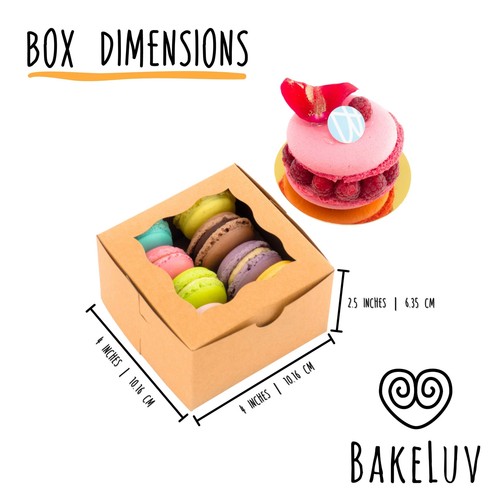 4x4x2.5” Small Cookie Boxes with Window Small Cake Boxes Small Treat Boxes wi... - Picture 3 of 6