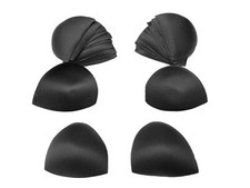 Bra Pads Inserts - Round, Black 12 Pairs Pack. Sizes available: 6, 8, 10, 12