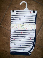 Little Me Baby Boys Sports Star Tag Along Security Blanket Navy Stripe NWT