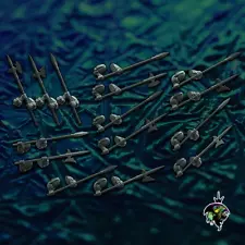 Spears and Halberds Set x15 28mm Reptilian Overlords