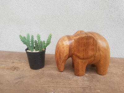 Fair Trade Sculpture Elephant Handcarved in Thailand