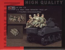 Hobby Fan 1/35 HF-598 WWII US M5A1 Infantry "Pick Up" - 4 Figures w/Accessories
