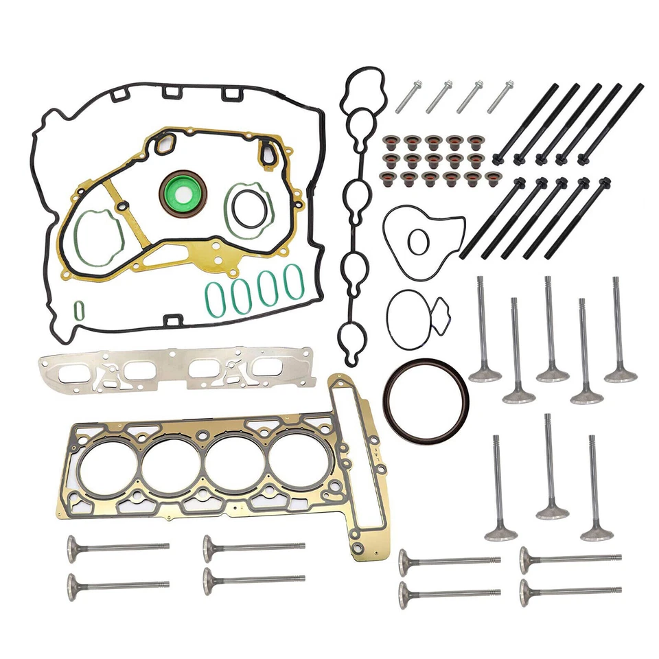 Head Gasket & Intake Exhaust Valves & Bolts Set for Chevy Equinox 2.4L 2010-2013 - Image 4 of 4