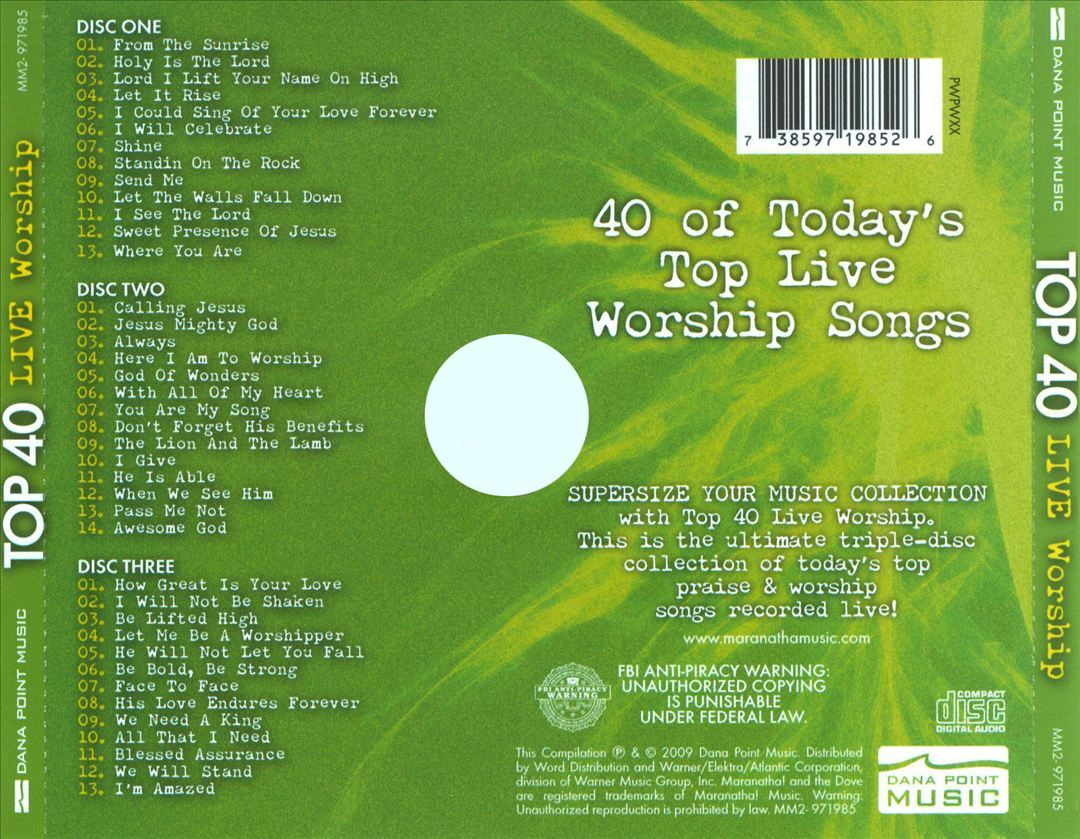 VARIOUS ARTISTS TOP 40 LIVE WORSHIP NEW CD