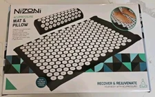 NIZONI Neck and Back Pain Relief Acupressure Mat and Neck Pillow Set