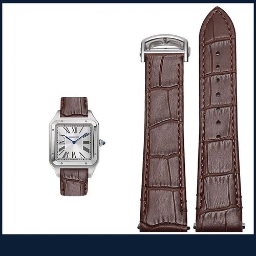 21MM LEATHER WATCH STRAP BAND FOR CARTIER SANTOS WSSA0018 QUICK RELEASE BLACK - Picture 19 of 30